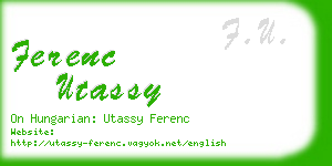 ferenc utassy business card